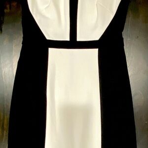 White House Black Market Black and White Midi Dress